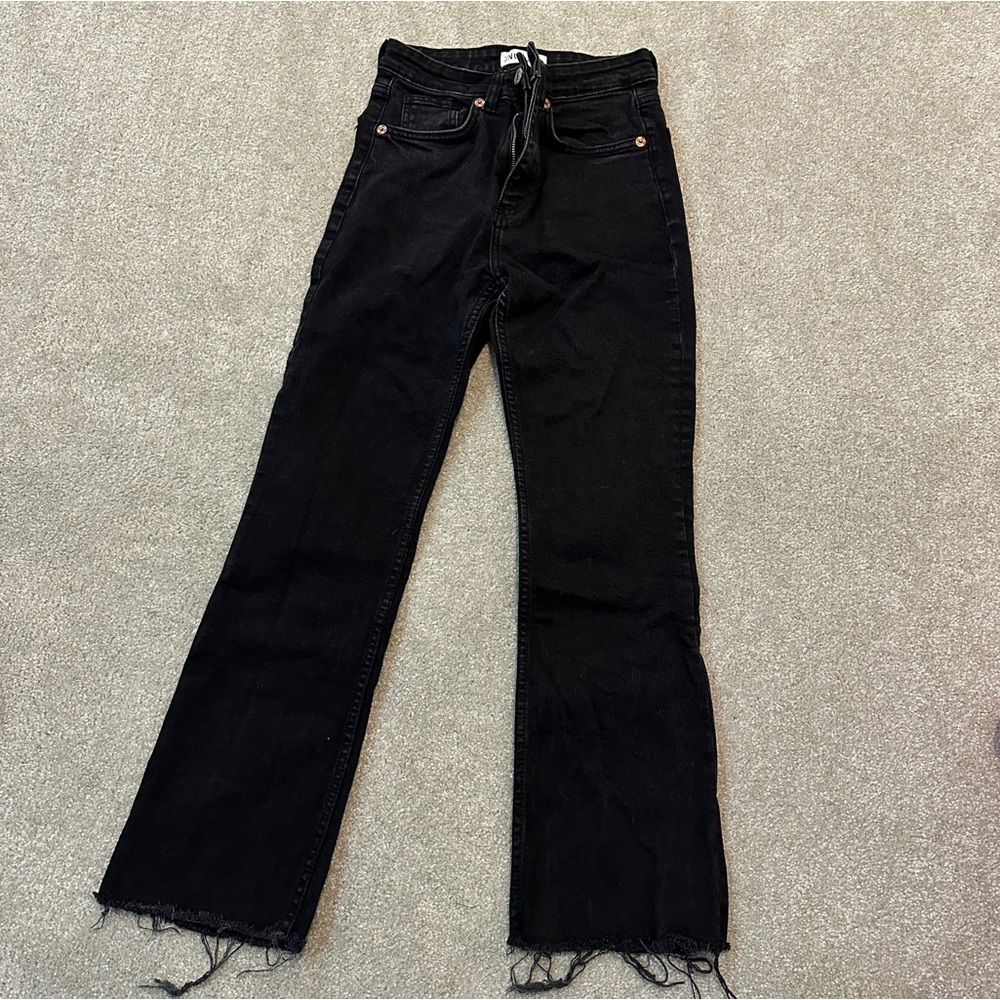 Black Zara Mini Flare Jeans